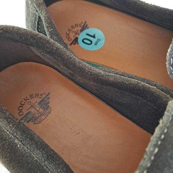 Dockers Mens 10M Vaughn Suede Leather Casual Slip-On Penny Loafer Shoe Brown - Picture 7 of 11